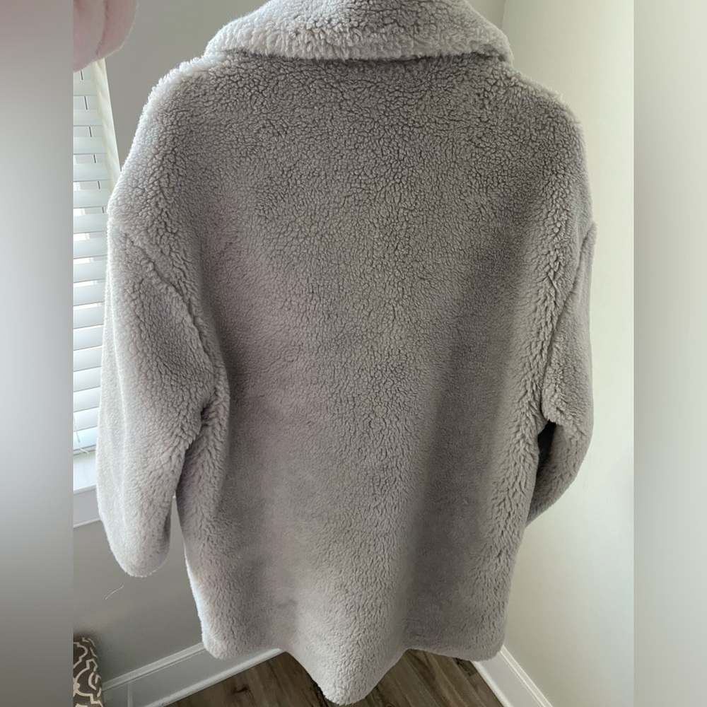 Abercrombie & Fitch Teddy Coat, light grey, size M - Picture 2 of 4